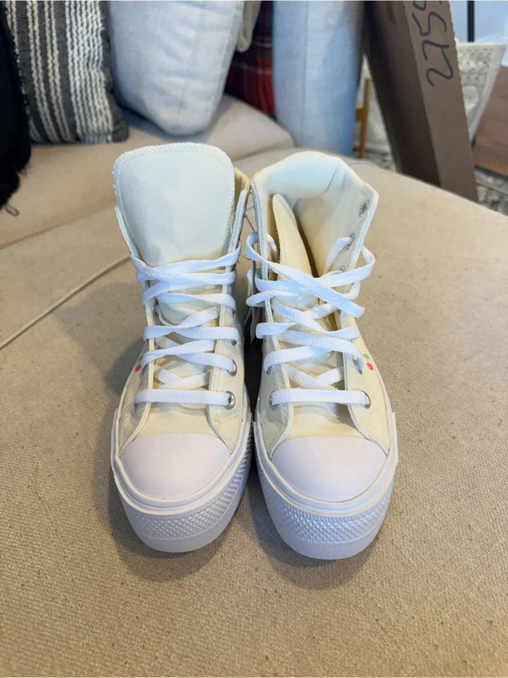 Converse Women's Platform High Top Sneakers - Cream Fruit, Sz 6 US, NWT